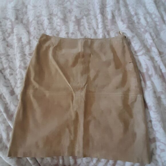 Mossimo sz 12 leather tan mini skirt - Picture 1 of 3